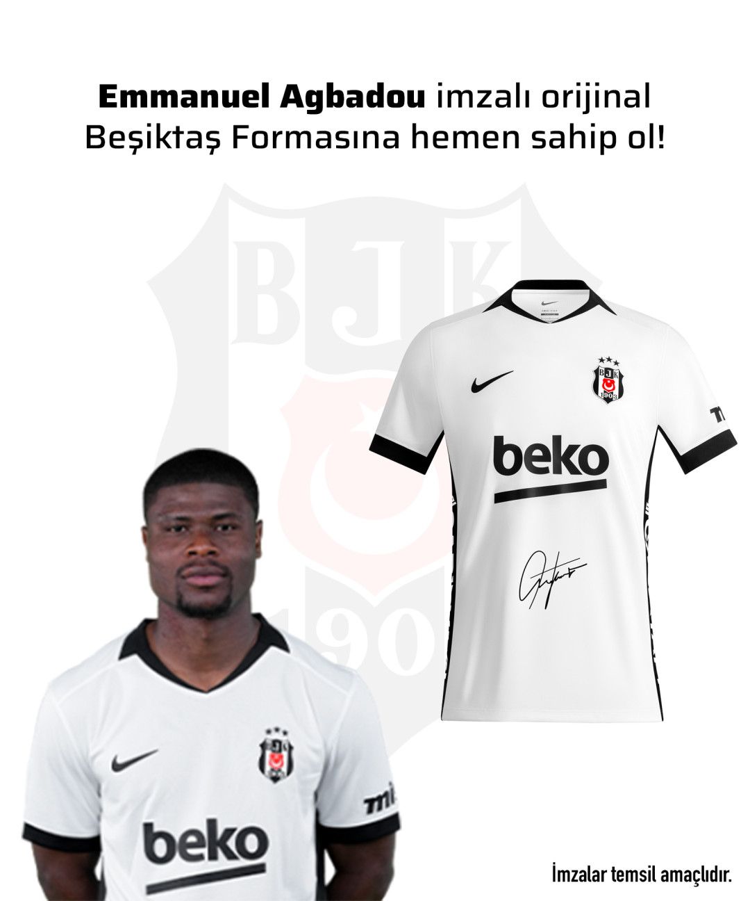 Emmanuel Agbadou Islak İmzalı Forması 26-27 Sezon Emmanuel Agbadou Islak İmzalı Forması 26-27 Sezon