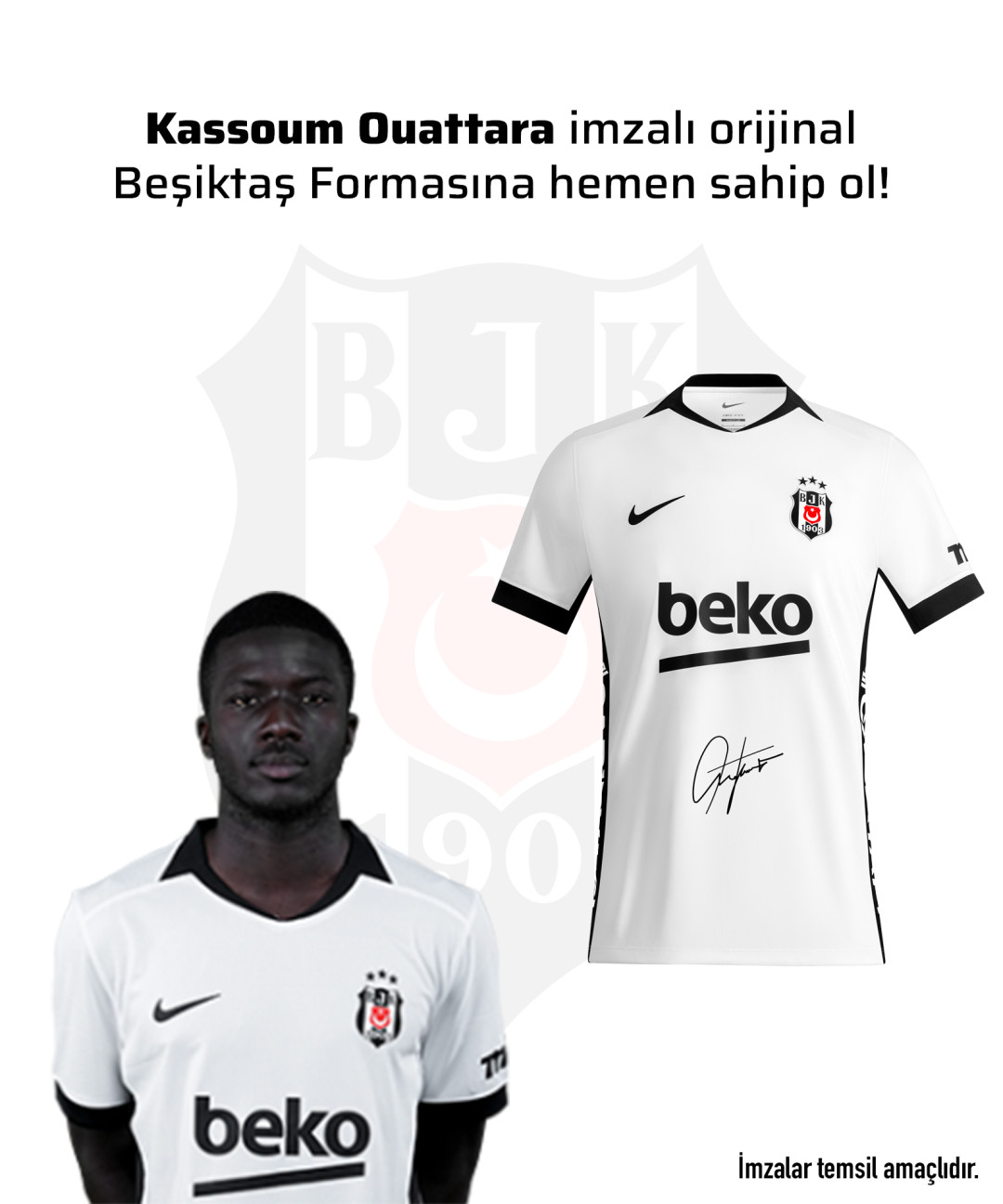 Kassoum Ouattara Islak İmzalı Forması 26-27 Sezon Kassoum Ouattara Islak İmzalı Forması 26-27 Sezon