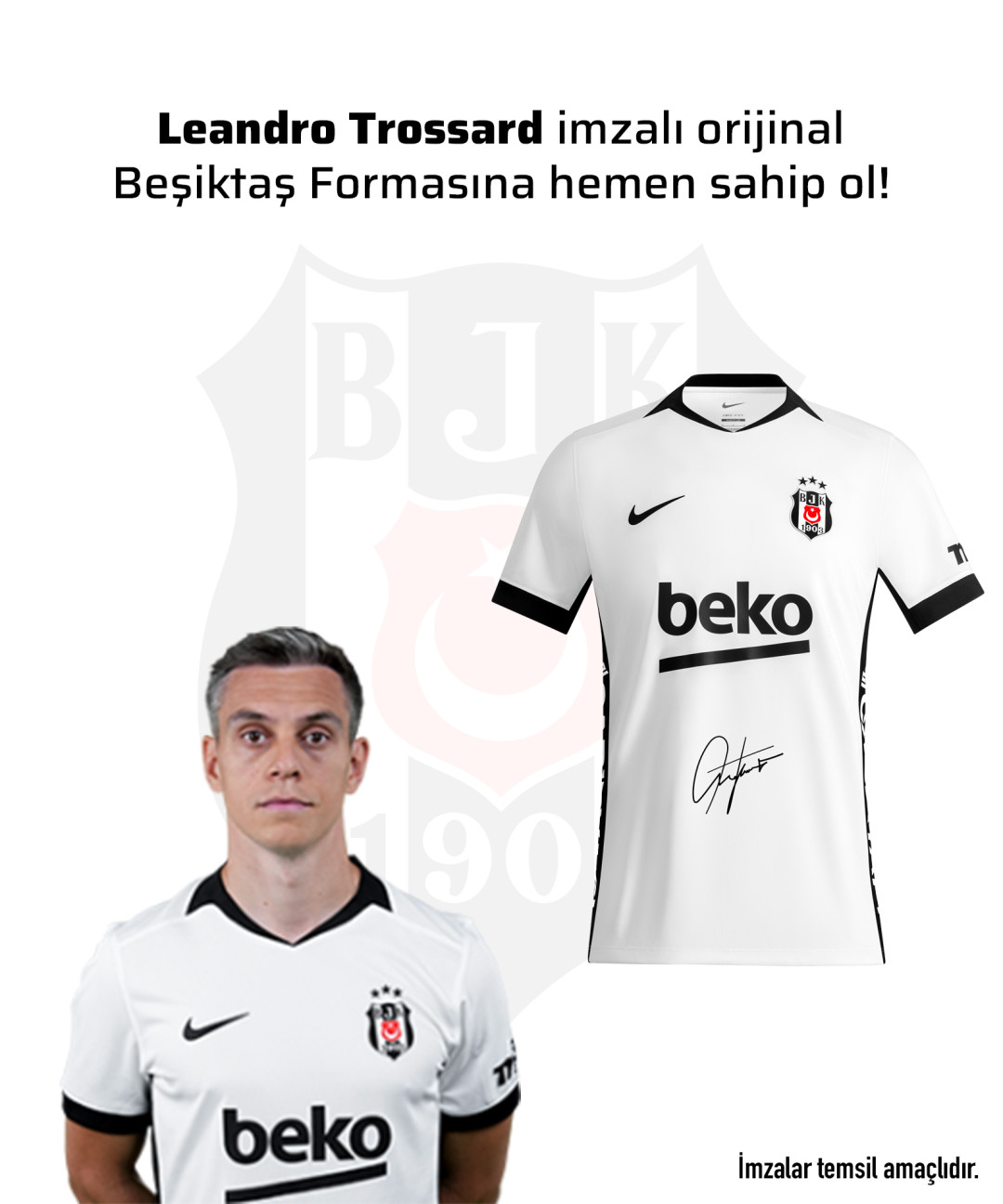 Leandro Trossard Islak İmzalı Forması 26-27 Sezon