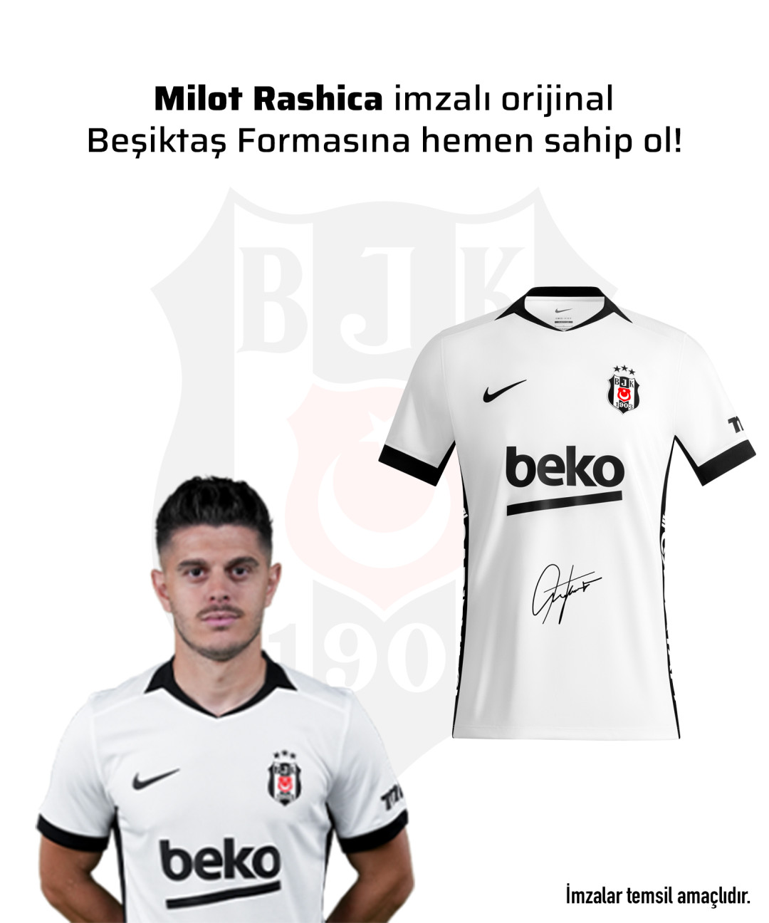 Milot Rashica Islak İmzalı Forması 26-27 Sezon