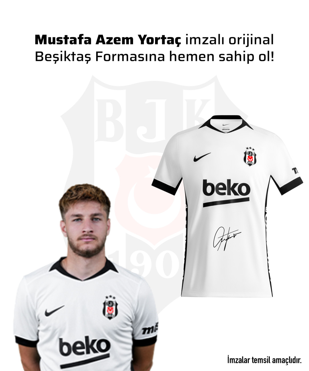 Mustafa Azem Yortaç Islak İmzalı Forması 26-27 Sezon