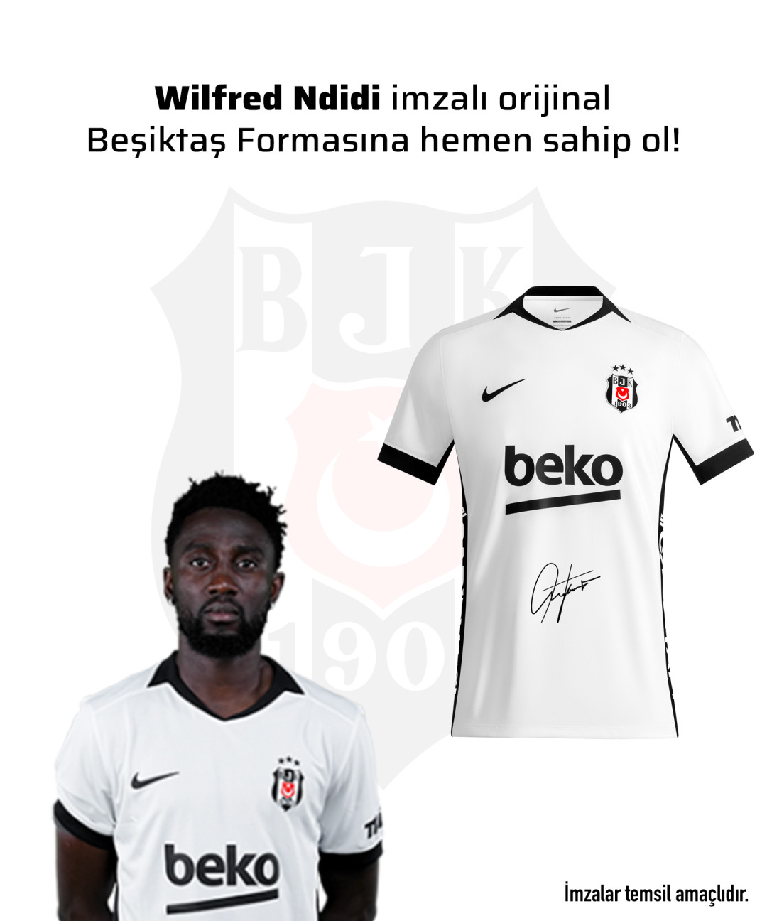Wilfred Ndidi Islak İmzalı Forması 26-27 Sezon Wilfred Ndidi Islak İmzalı Forması 26-27 Sezon