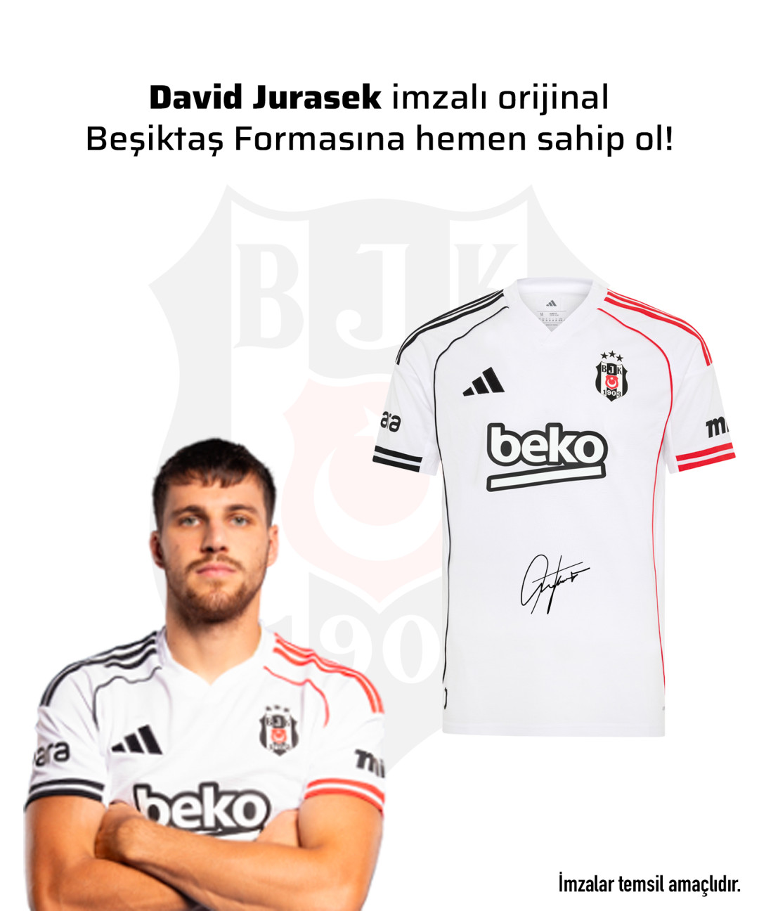 David Jurasek Islak İmzalı Forması 25-26 David Jurasek Islak İmzalı Forması 25-26