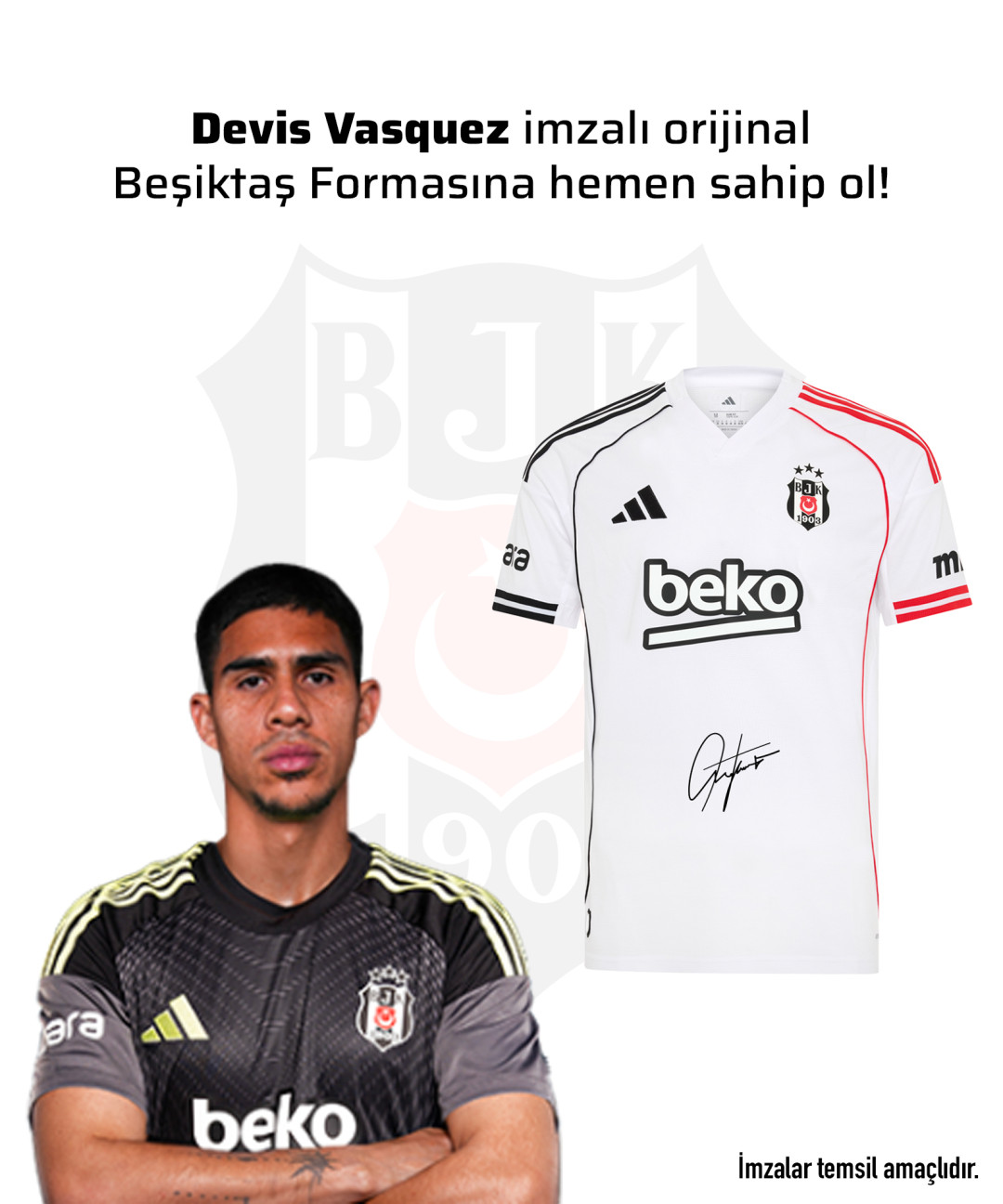 Devis Vasquez Islak İmzalı Forması 25-26 Sezon