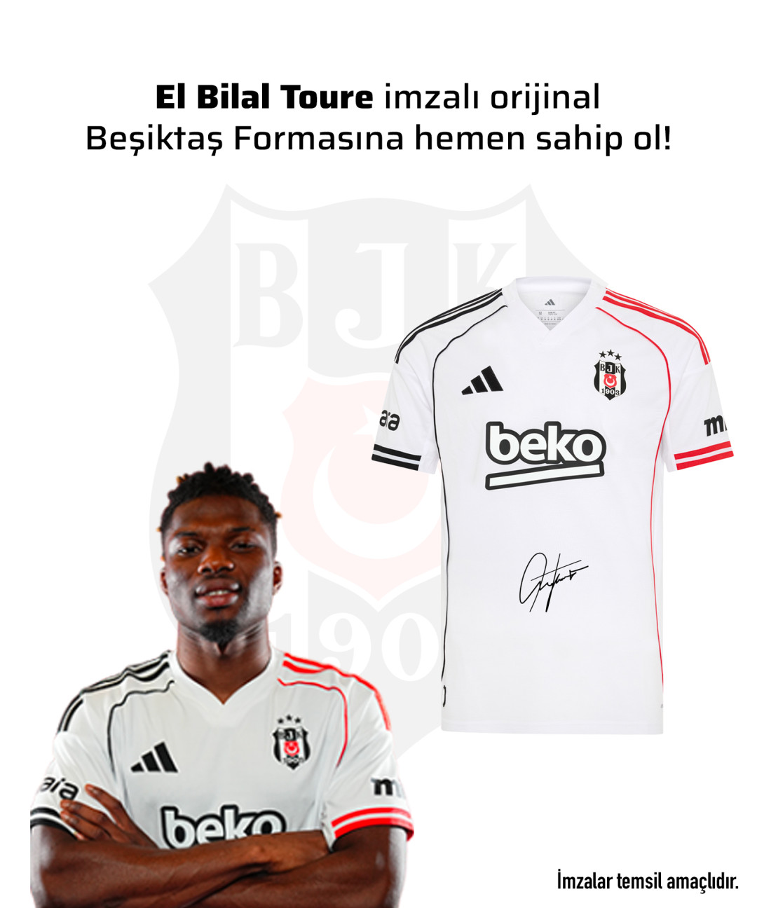 El Bilal Toure Islak İmzalı Forması 25-26 Sezon El Bilal Toure Islak İmzalı Forması 25-26 Sezon