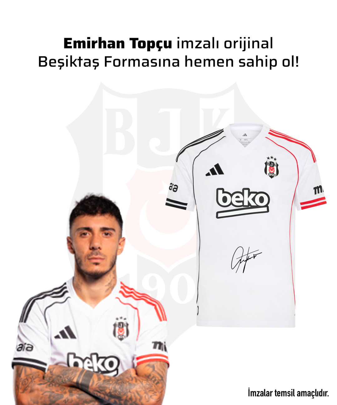 Emirhan Topçu Islak İmzalı Forması 25-26 Sezon Emirhan Topçu Islak İmzalı Forması 25-26 Sezon