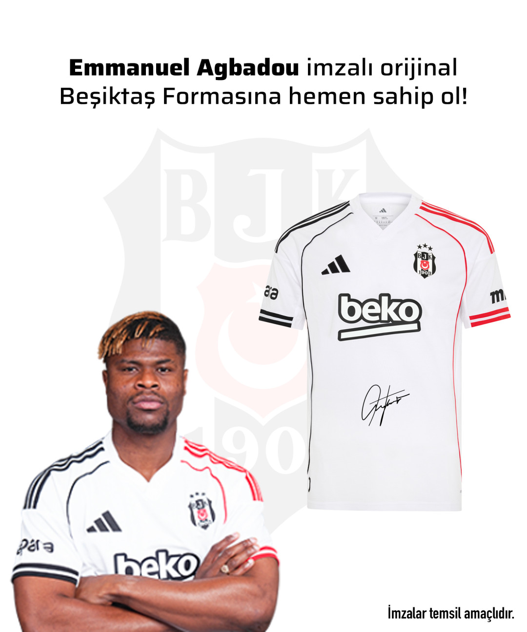 Emmanuel Agbadou Islak İmzalı Forması 25-26 Sezon