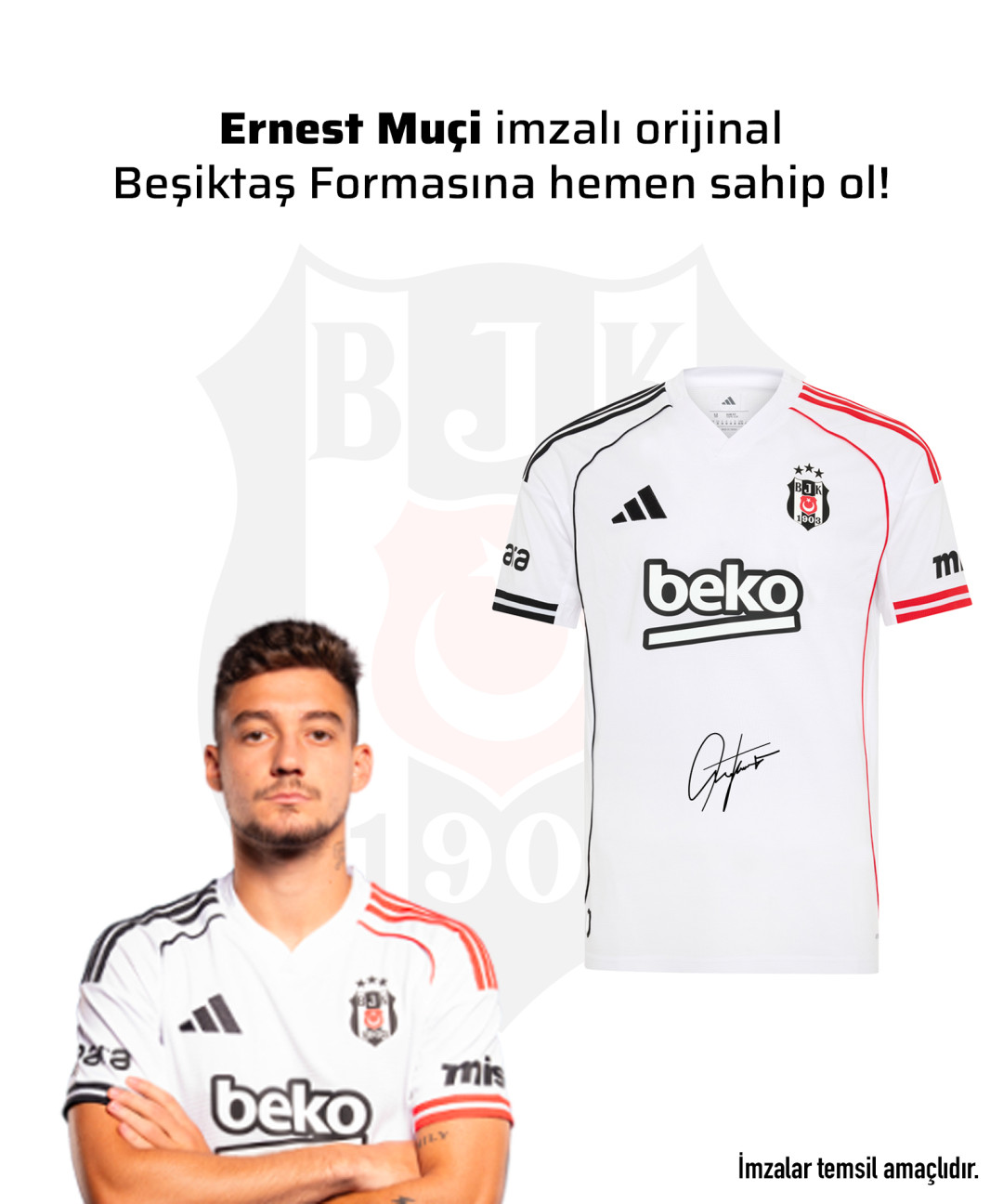 Ernest Muçi Islak İmzalı Forması 25-26 Sezon Ernest Muçi Islak İmzalı Forması 25-26 Sezon