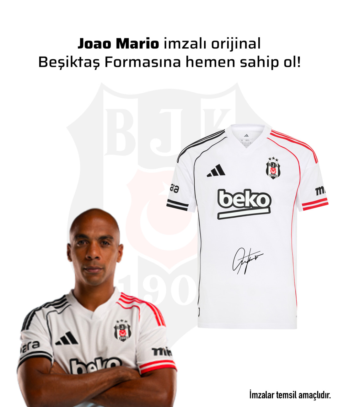 Joao Mario Islak İmzalı Forması 25-26 Sezon Joao Mario Islak İmzalı Forması 25-26 Sezon