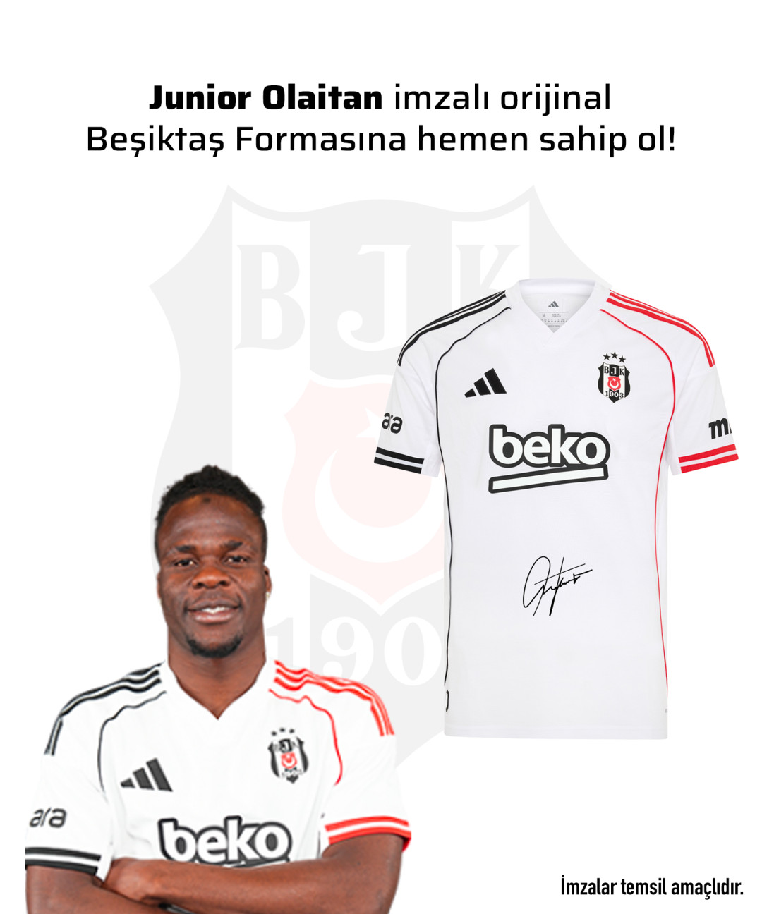 Junior Olaitan Islak İmzalı Forması 25-26 Sezon