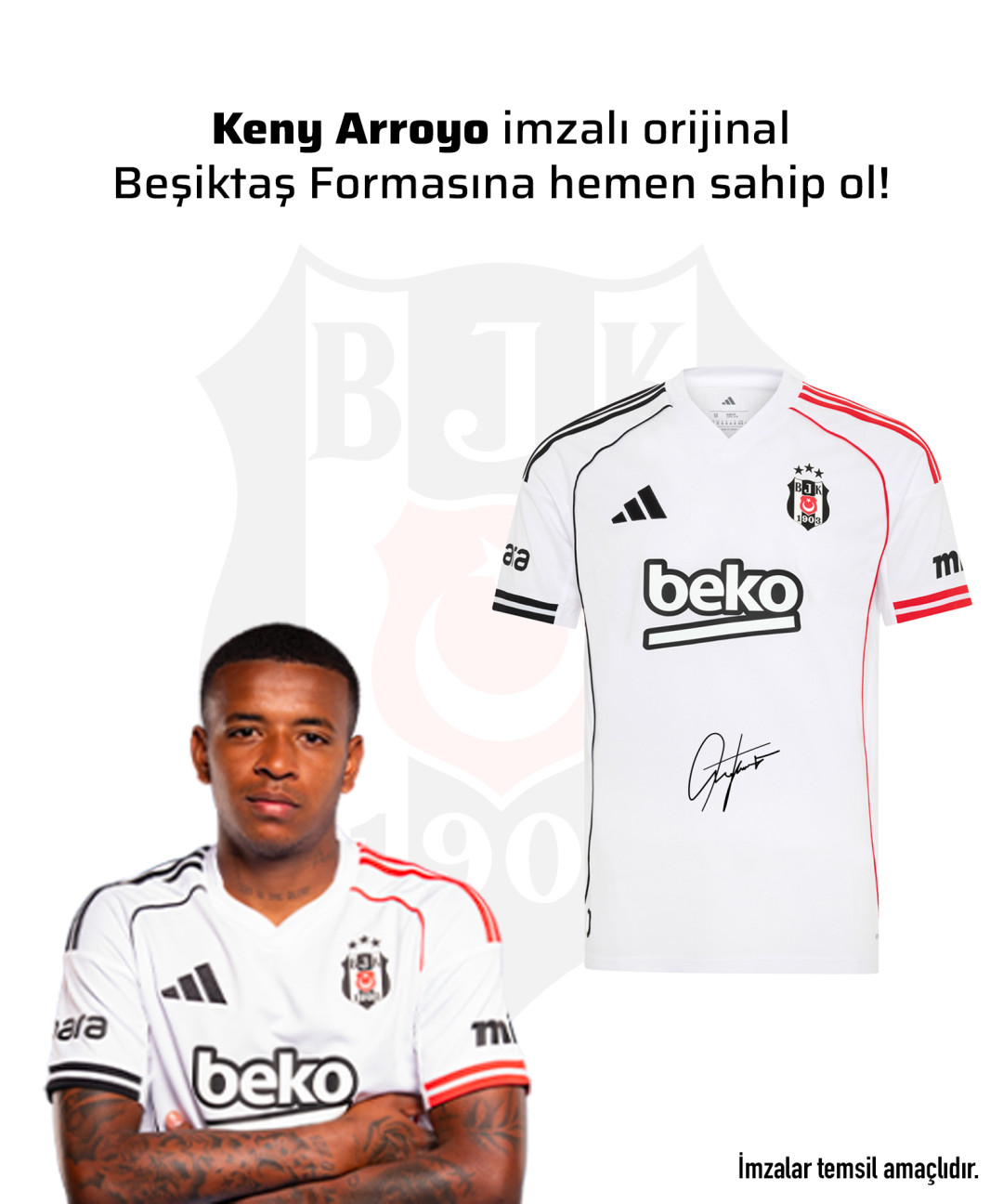 Keny Arroyo Islak İmzalı Forması 25-26 Sezon Keny Arroyo Islak İmzalı Forması 25-26 Sezon