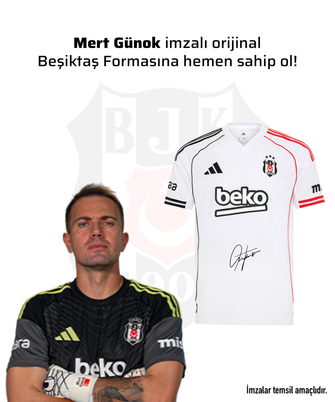 Mert Günok Islak İmzalı Forması 25-26 Sezon Mert Günok Islak İmzalı Forması 25-26 Sezon
