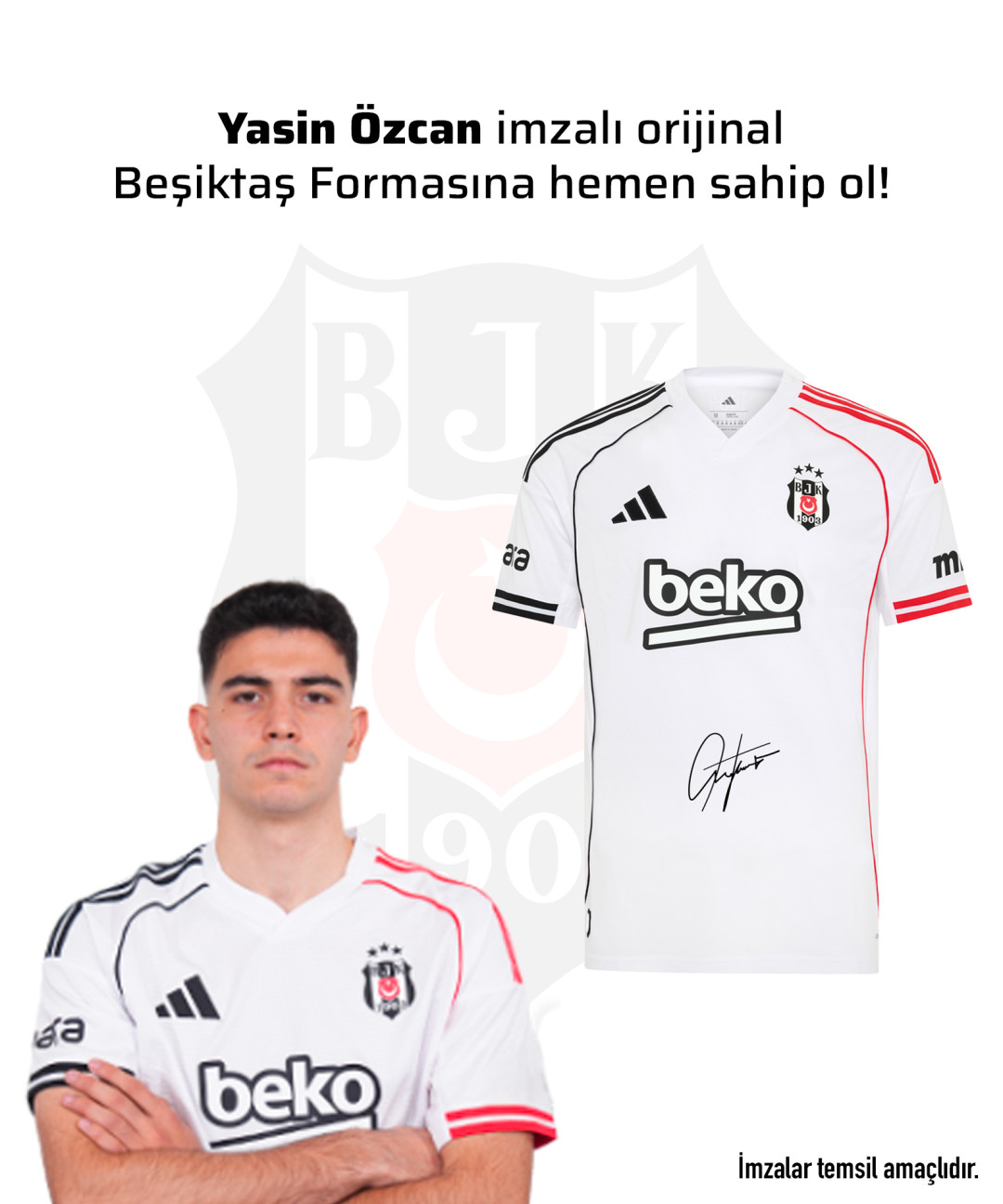 Yasin Özcan Islak İmzalı Forması 25-26 Sezon