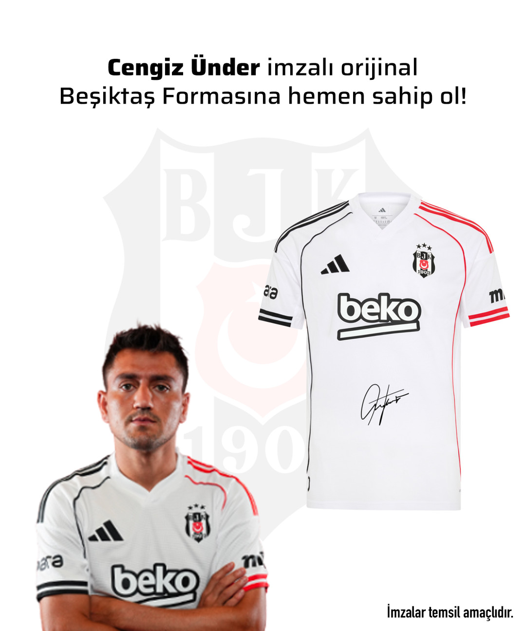 Cengiz Ünder Islak İmzalı Forması 25-26 Sezon Cengiz Ünder Islak İmzalı Forması 25-26 Sezon