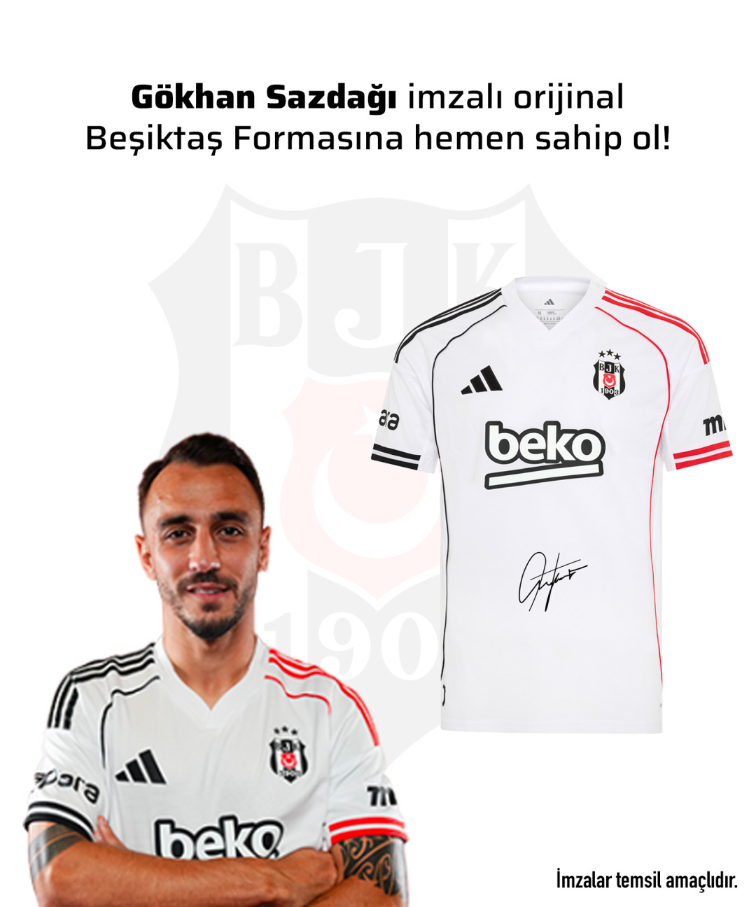 Gökhan Sazdağı Islak İmzalı Forması 25-26 Sezon Gökhan Sazdağı Islak İmzalı Forması 25-26 Sezon