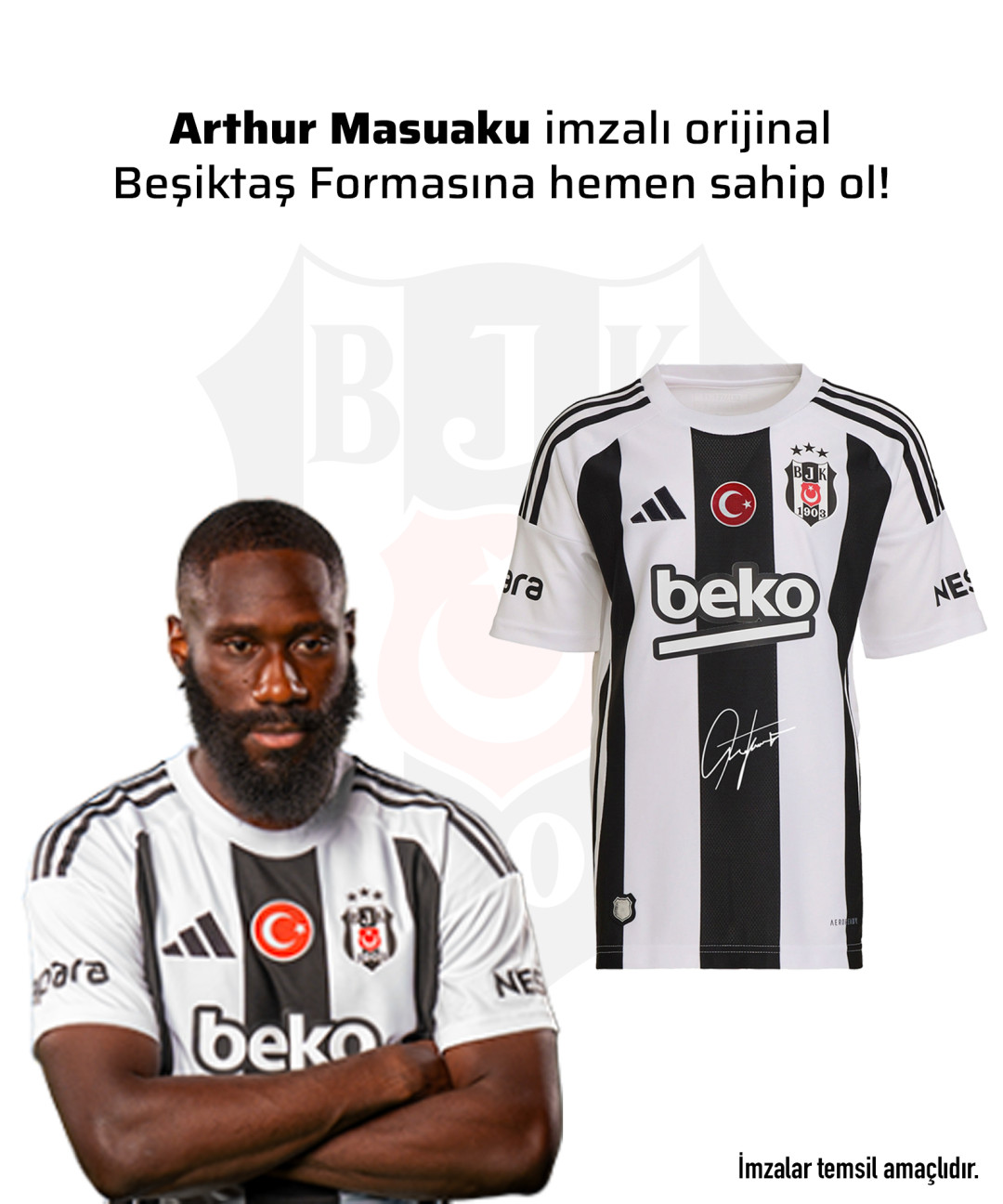 Arthur Masuaku Islak İmzalı Forması