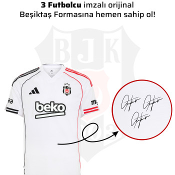 3 Futbolcu İmzalı Beşiktaş Forması 25-26 Sezon