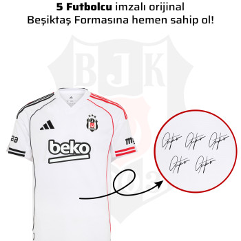 5 Futbolcu İmzalı Beşiktaş Forması 25-26 Sezon