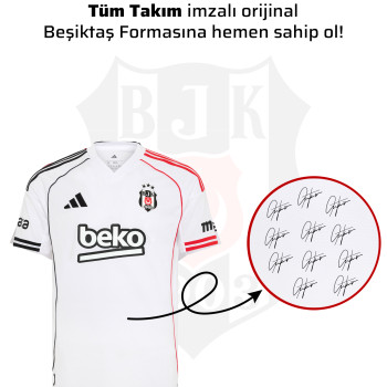 Tüm Takım (11 Futbolcu) İmzalı Beşiktaş Forması 25-26 Sezon