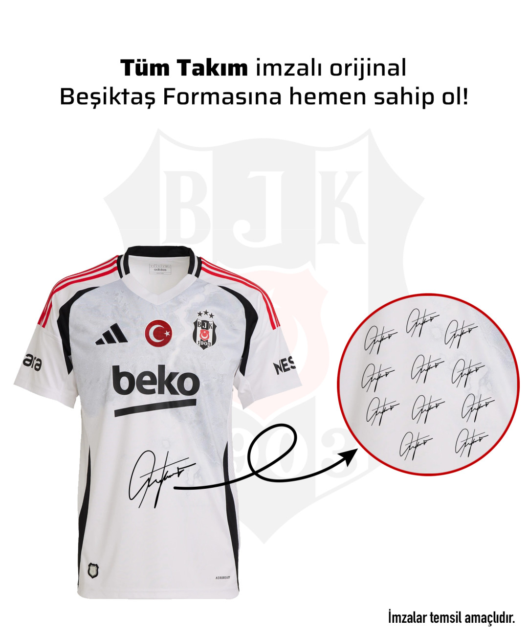 Tüm Takım İmzalı Beşiktaş Forması